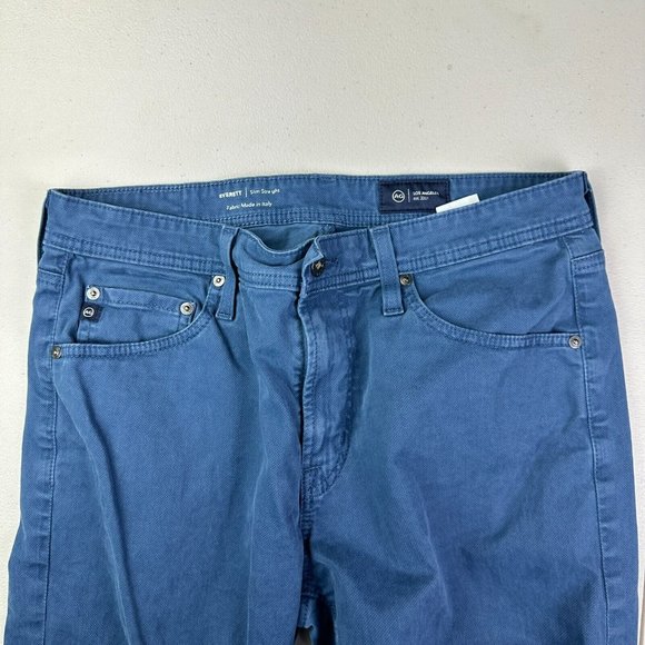 Adriano Goldschmied The Everett Slim Straight Blue Houndstooth Pants 32x30 - Picture 6 of 11